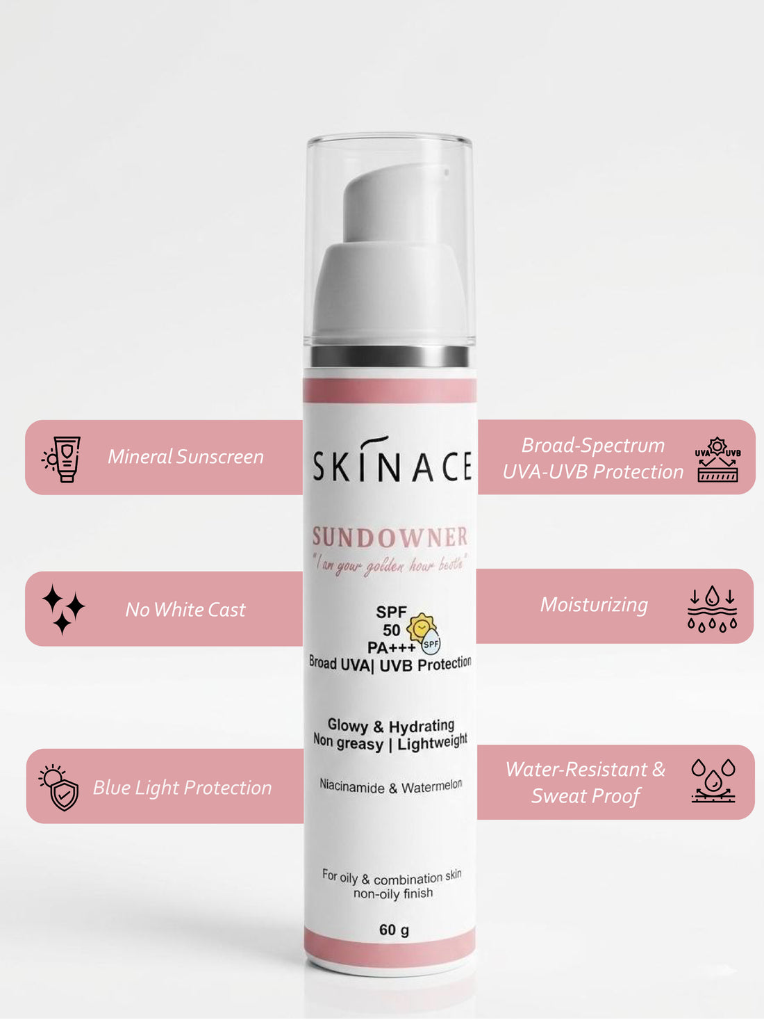 Sundowner Sunscreen SPF 50+ With Niacinamide & Watermelon
